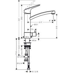 Смеситель для кухни Hansgrohe Logis 71834000