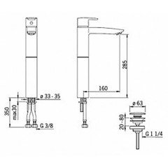 Смеситель для раковины Oras Cubista 2801F