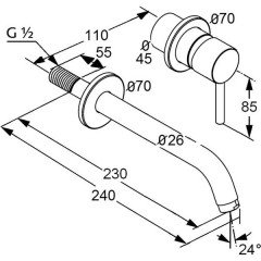 Смеситель для раковины Kludi Bozz 382450576