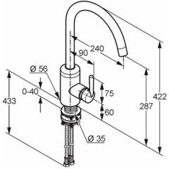 Смеситель для кухни Kludi Steel 38850F660