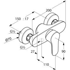 Смеситель для душа Kludi Objekta 327640575