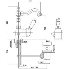 Смеситель для умывальника Caprigo Adria-Uno 02-024