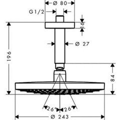 Верхний душ Hansgrohe Raindance Select S240 2jet 26467400