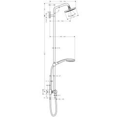 Душевая программа Hansgrohe Croma 100 Showerpipe EcoSmart 27159000