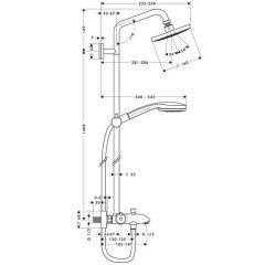 Душевая программа Hansgrohe Croma 100 Showerpipe EcoSmart 27144000