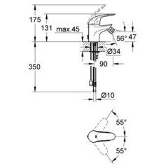 Смеситель для биде Grohe Euroeco 23263000