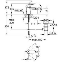 Смеситель для биде Grohe Eurosmart Cosmopolitan 32839000