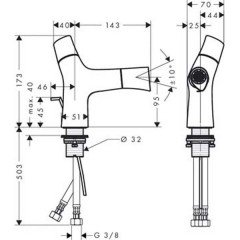 Смеситель для биде Hansgrohe Axor Starck Organic 12210000
