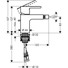 Смеситель для биде Hansgrohe Metropol S 14262000