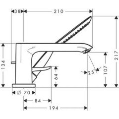 Смеситель для ванны Hansgrohe Metris 31190000