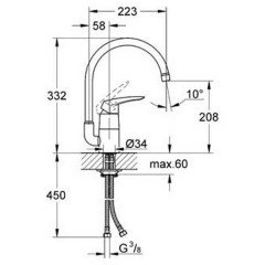 Смеситель для мойки Grohe Eurodisc 32259001