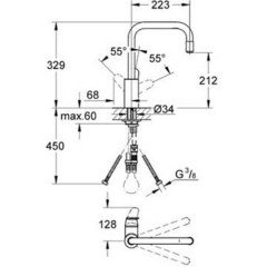 Смеситель для мойки Grohe Eurodisc Cosmopolitan 31122002