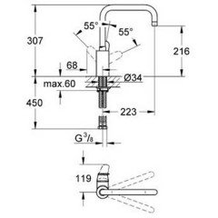 Смеситель для мойки Grohe Eurodisc Cosmopolitan 32259002