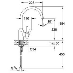Смеситель для мойки Grohe Eurosmart Cosmopolitan 32843000