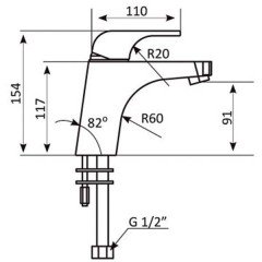 Смеситель для умывальника Gro Welle Rube RBE711