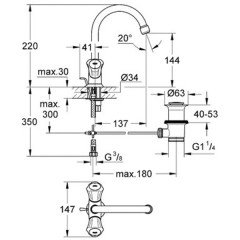 Смеситель для умывальника Grohe Costa L 21342001