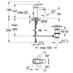 Смеситель для умывальника Grohe Eurocube 23127000