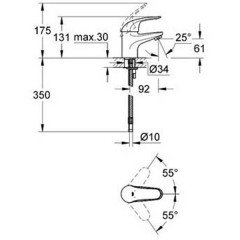 Смеситель для умывальника Grohe Euroeco 32734000