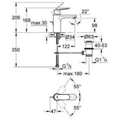 Смеситель для умывальника Grohe Eurosmart Cosmopolitan 23325000
