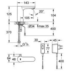 Смеситель для умывальника Grohe Eurosmart Cosmopolitan E 36325000