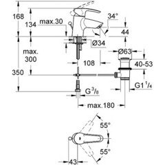 Смеситель для умывальника Grohe Eurostyle 33552001