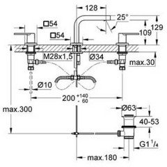 Смеситель для умывальника Grohe Quadra 20306000