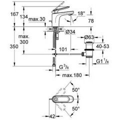 Смеситель для умывальника Grohe Veris 32183000