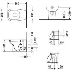 Унитаз приставной Duravit D-Code 21150900002