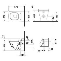 Унитаз приставной Duravit 2ND Floor 0110090000