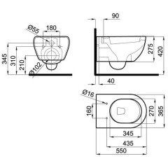 Унитаз Noken Arquitect подвесной