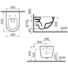 Унитаз VitrA Sento 4448B003-0075подвесной