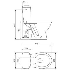 Унитаз Cersanit KORAL S-KO-K031-3/6-P-w