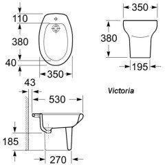 Биде Roca Victoria напольное 357390000