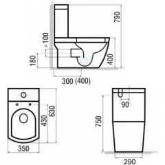 Унитаз Arcus 050 white моноблок