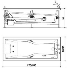 Ванна акриловая Jacuzzi Energy 180 SX