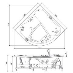 Ванна акриловая Jacuzzi Maxima Top