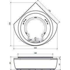 Ванна акриловая Jacuzzi Nova Corner Top