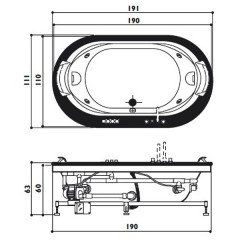 Ванна акриловая Jacuzzi Opalia Wood Top
