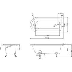 Ванна акриловая Burlington Hampton Right E14+E11