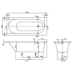 Ванна акриловая Villeroy & Boch Oberon UBQ180OBE2V-01