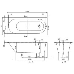 Ванна акриловая Villeroy & Boch Oberon UBQ170OBE2V-01