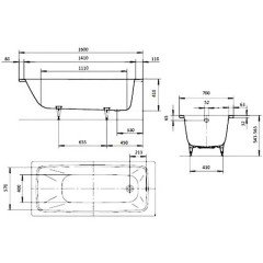 Ванна стальная Kaldewei Advantage Cayono 748