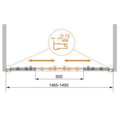 Шторка на ванну Cezares Pratico PRATICO-VF-2-150/140-P-Cr