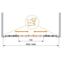 Шторка на ванну Cezares Pratico PRATICO-VF-2-170/140-C-Cr