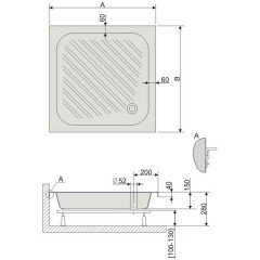 Акриловый поддон Sanplast B/CL 70x70x15