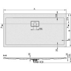 Акриловый поддон Sanplast B/SPACE 90x110x3