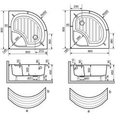 Акриловый поддон Dolphin D-A 90x90x28