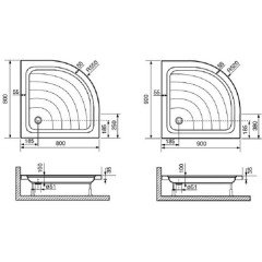 Акриловый поддон Dolphin Луч R-550 80x80x10