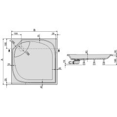 Мраморный поддон Sanplast B-M/FREE 80x80x8
