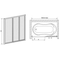 Штора для ванной Sanplast DTr-c-W-150